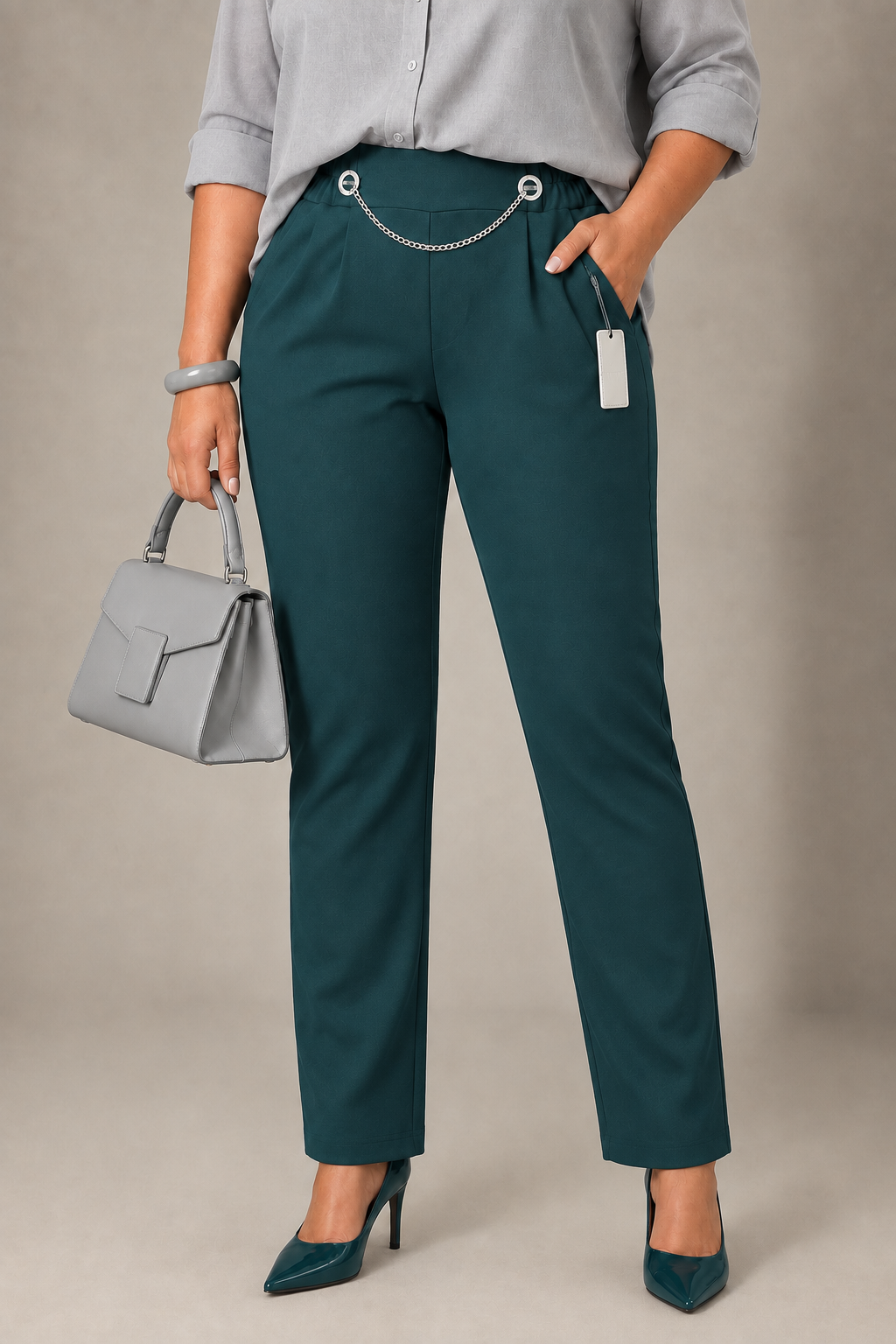Pantaloni elasticizzati - Marrone/Bordeaux/Nero/Verde