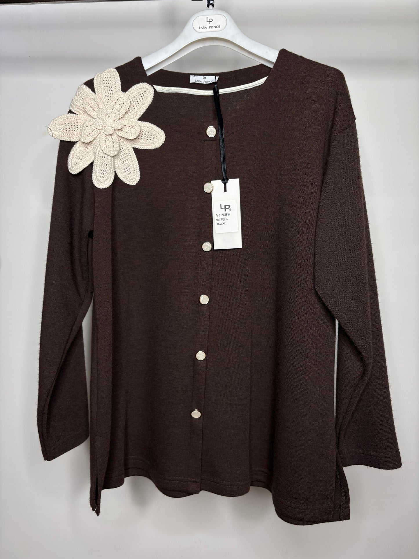 Maglia con Bottoni, Lara Prince - Nero/Fango