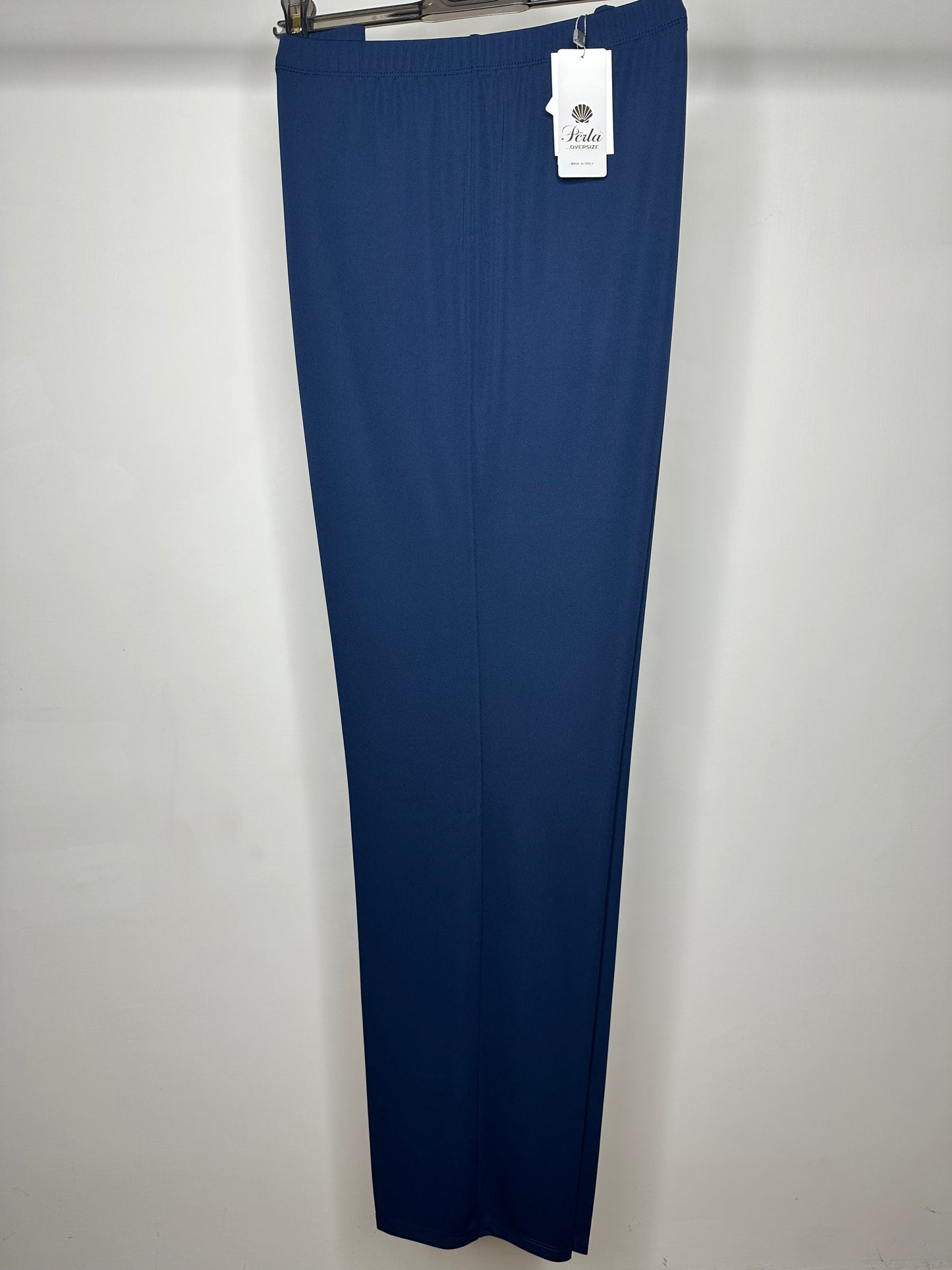 Pantaloni Calibrati di Viscosa, Perla - Nero/Blu
