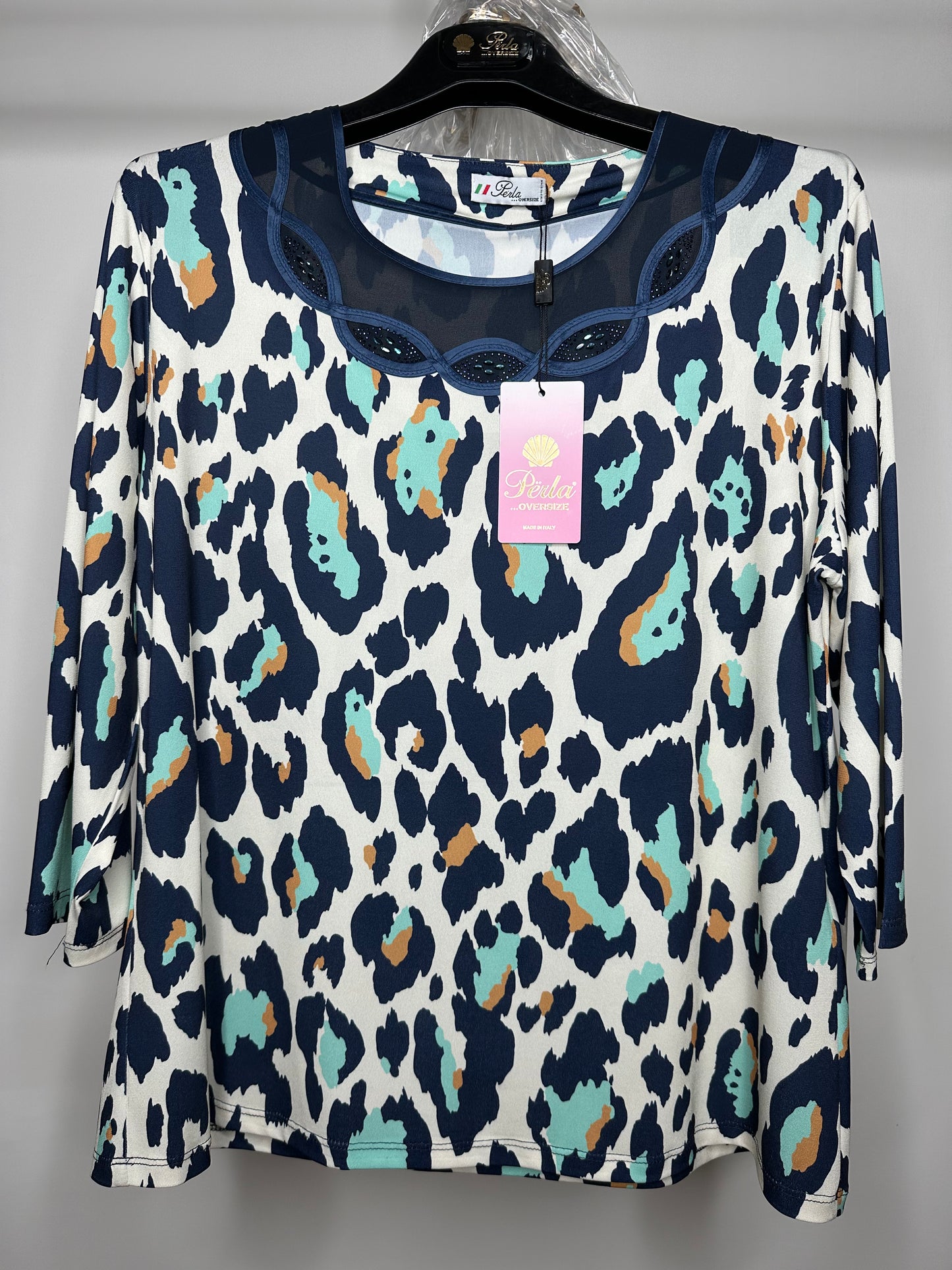 Maglia Fantasia, Perla - Blu