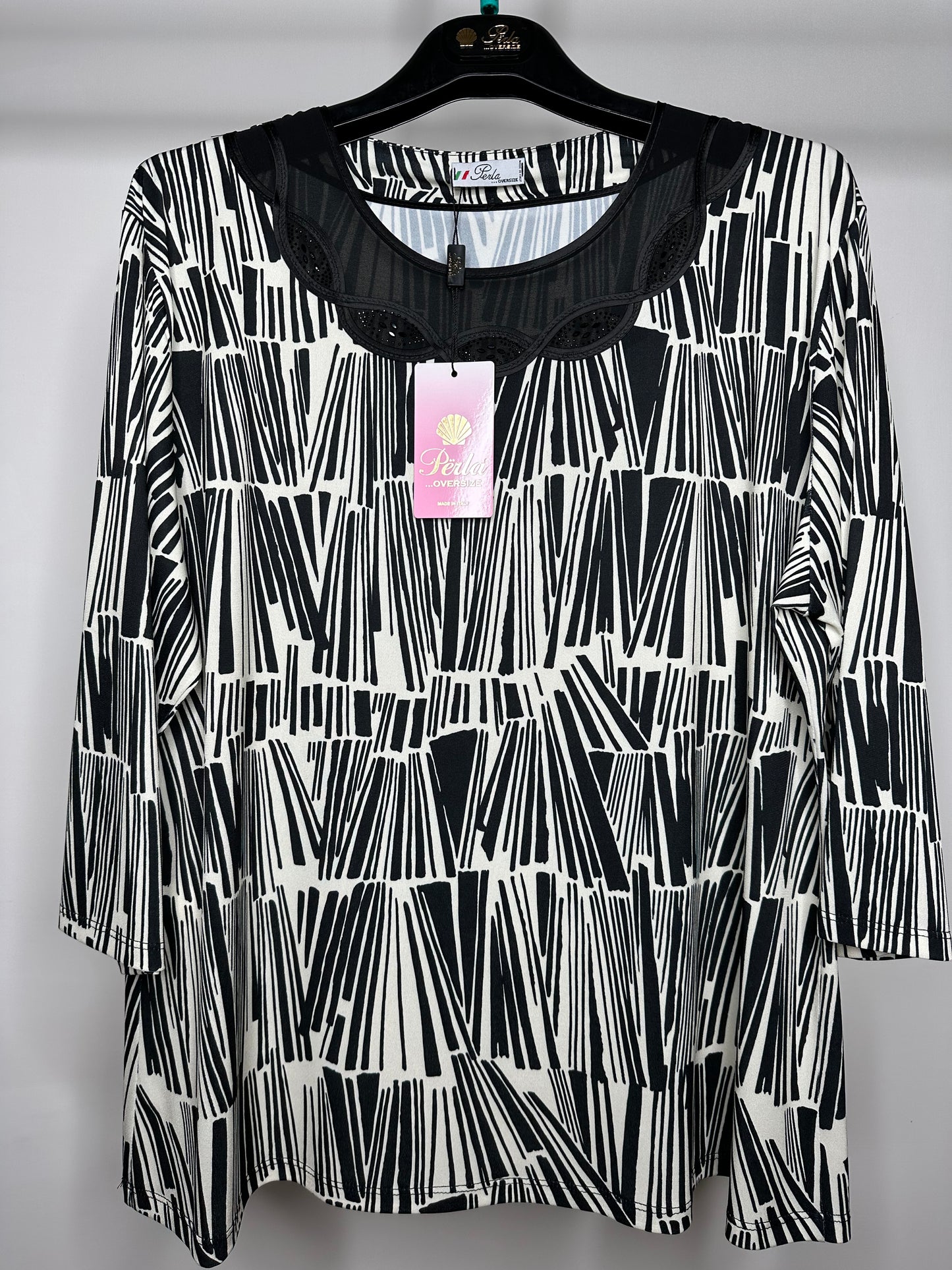 Maglia Calibrata, Perla - Nero e Bianco