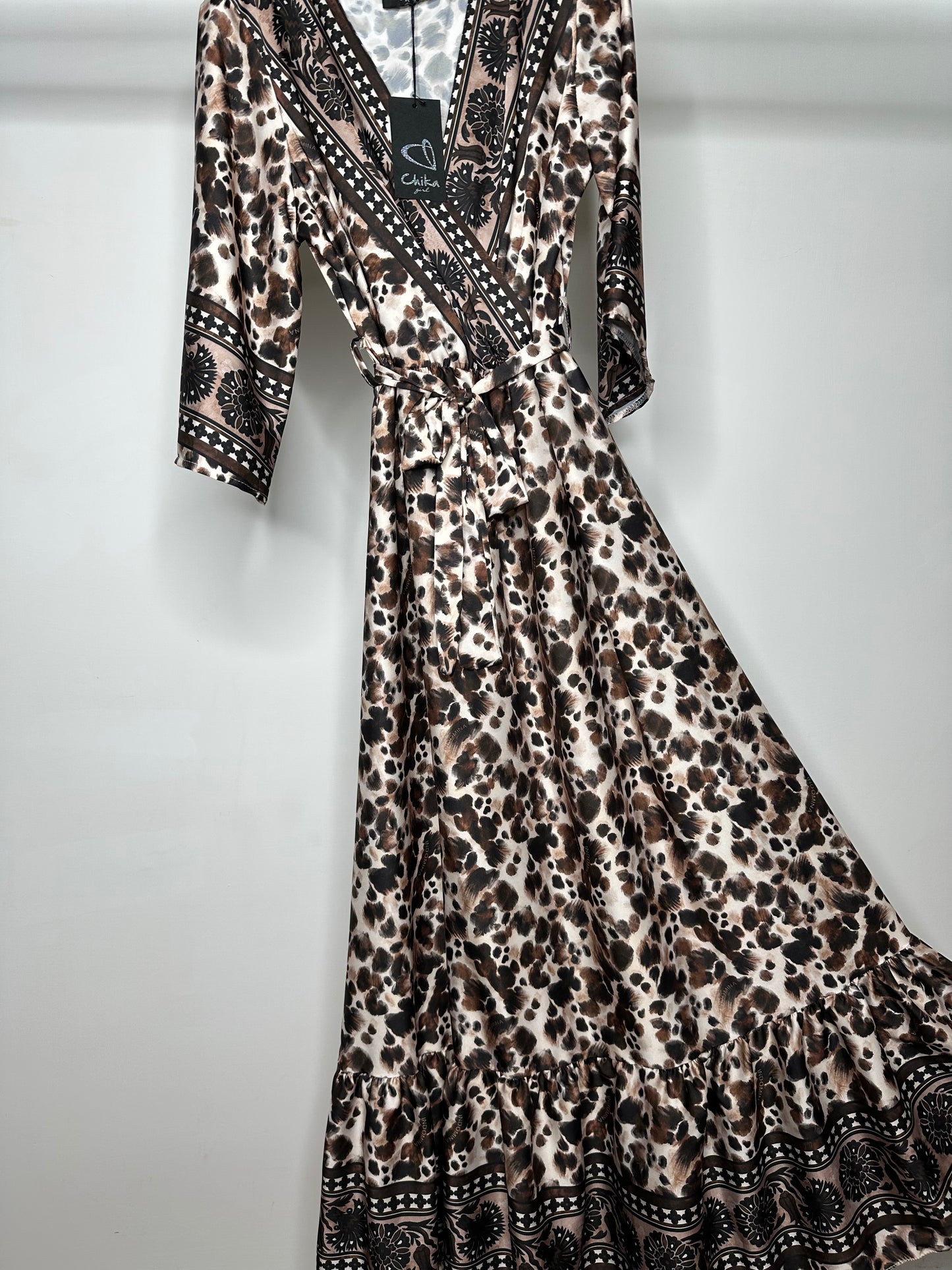 Vestito Lungo Fantasia, Chika - Sabbia