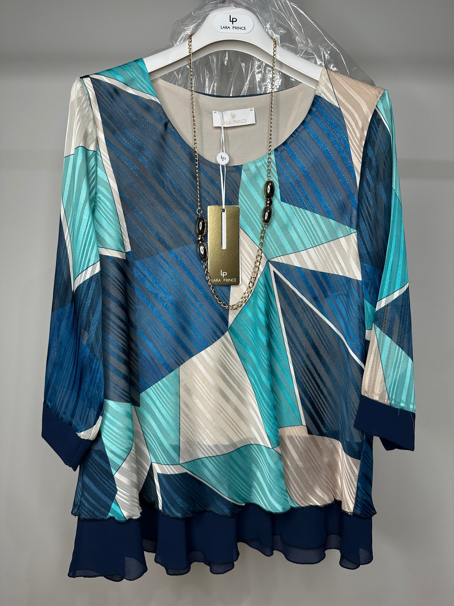 Casacca Fantasia con Collana, Lara Prince - Blu