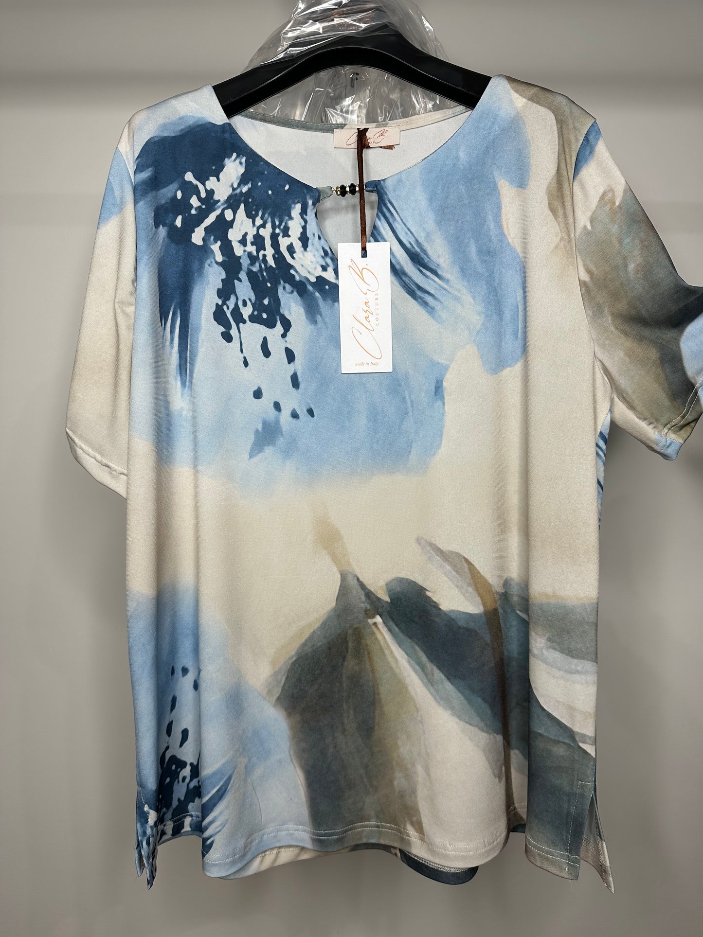 Maglia con Goccia al Collo - Beige