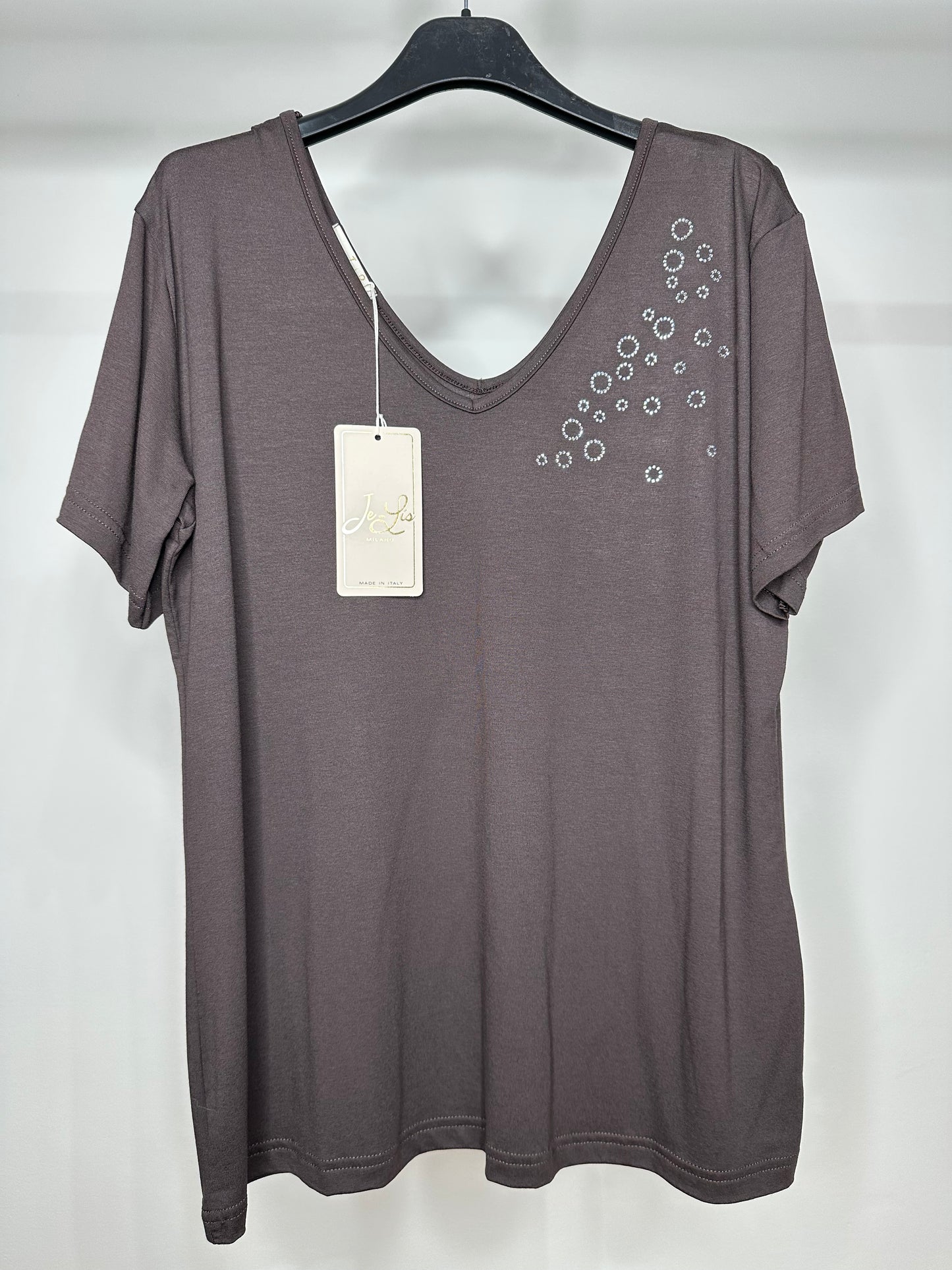 Maglia con Brillantini - Marrone/Nero