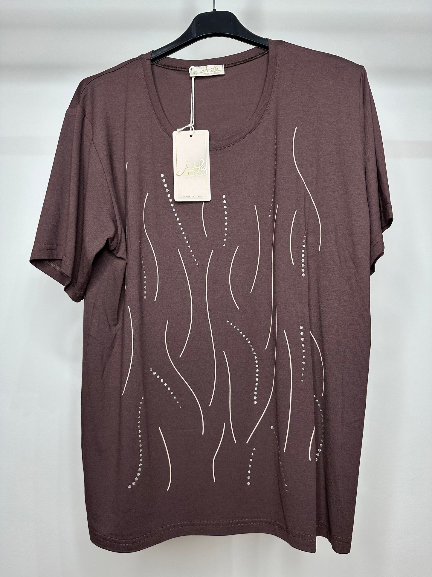 Maglia con Brillantini - Marrone/Nero