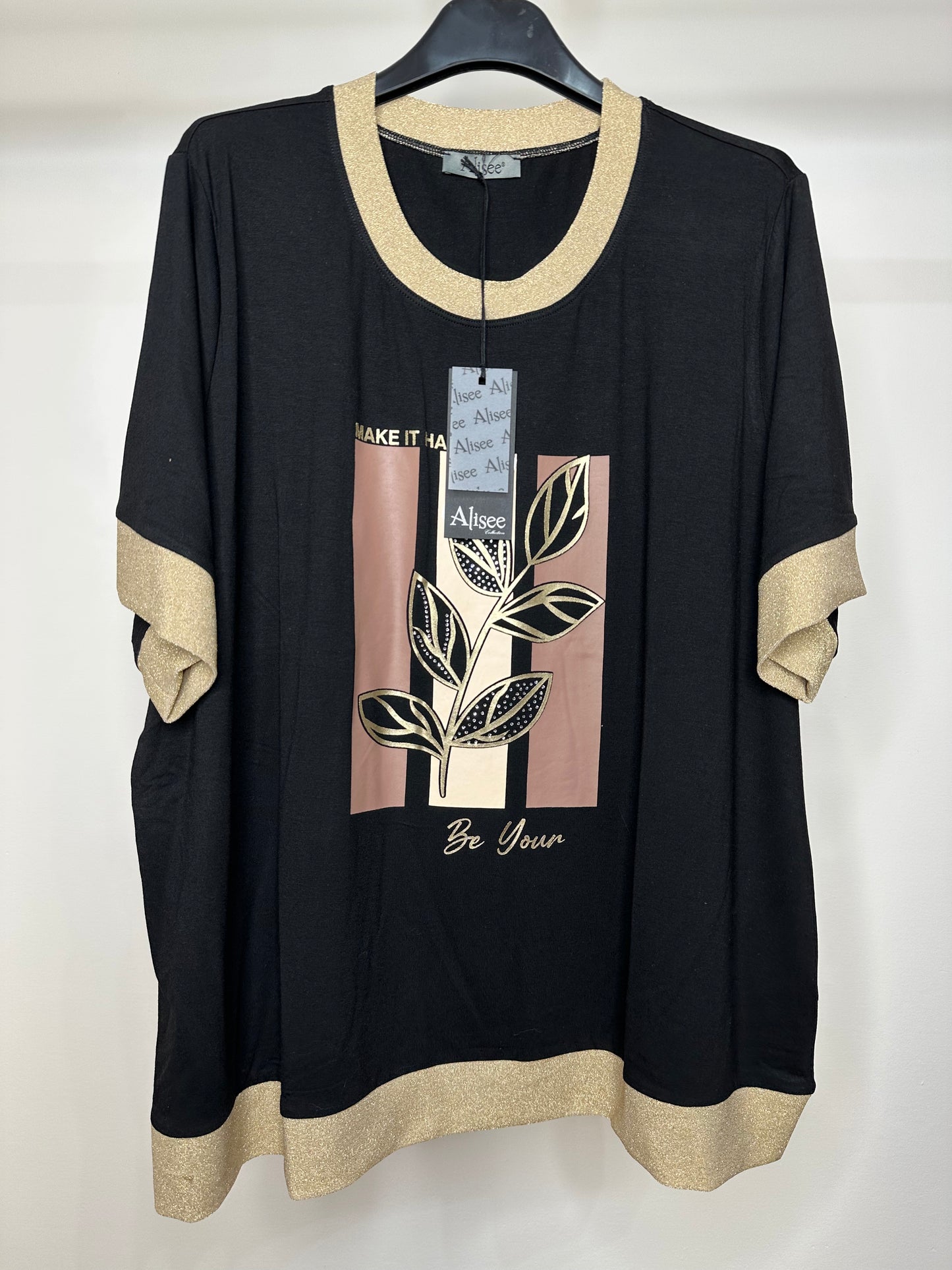 Maglia Calibrata con Disegno - Blu/Nero/Beige