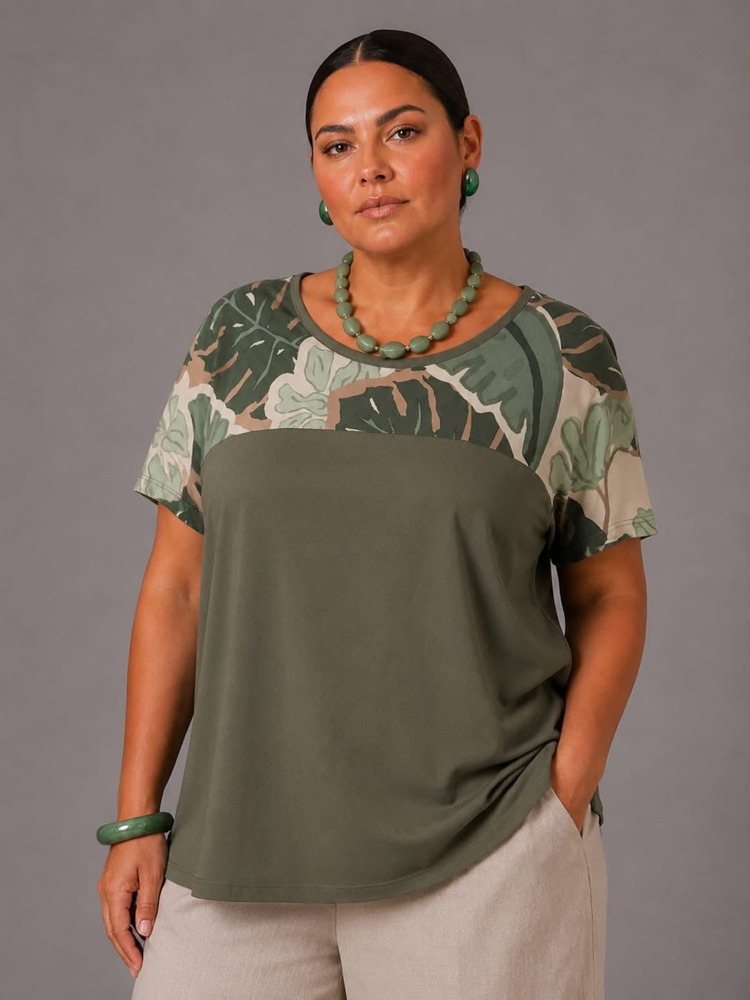 Maglia Over Fantasia - Marrone/Blu/Verde