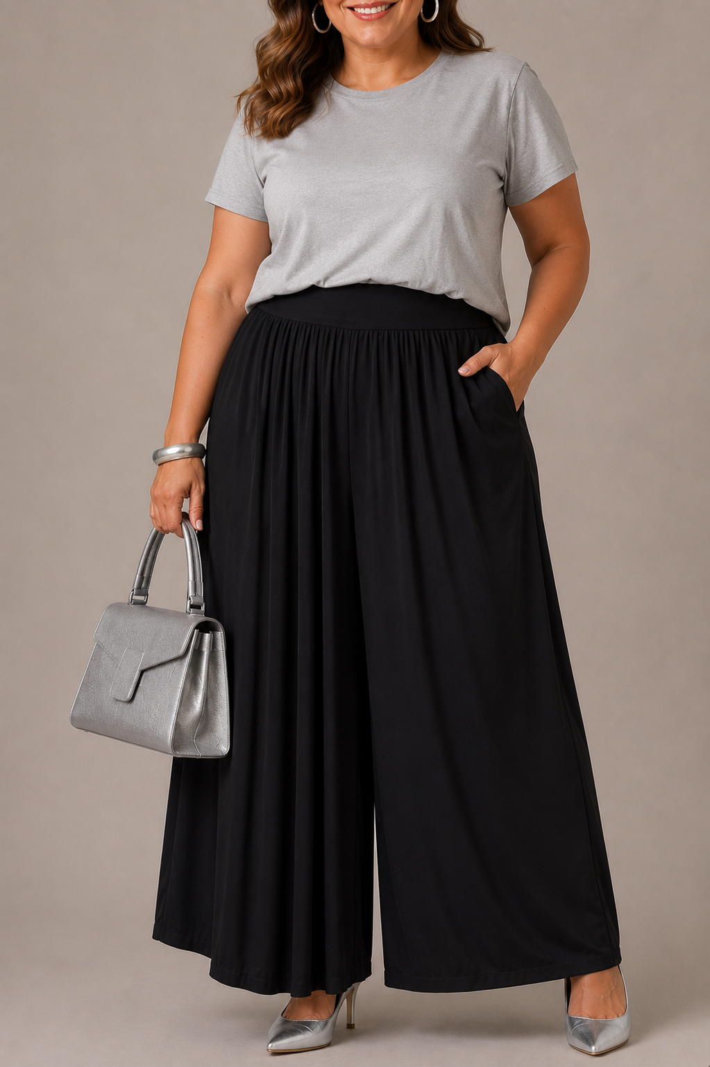 Pantaloni Over con Elastico - Nero
