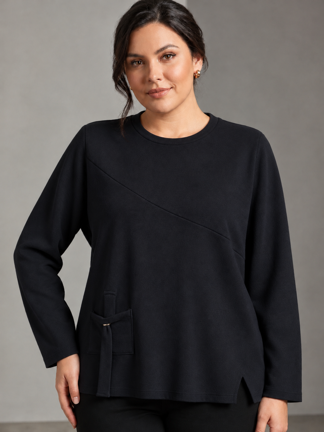 Maglia con dettaglio - Marrone/Nero/Bordeaux