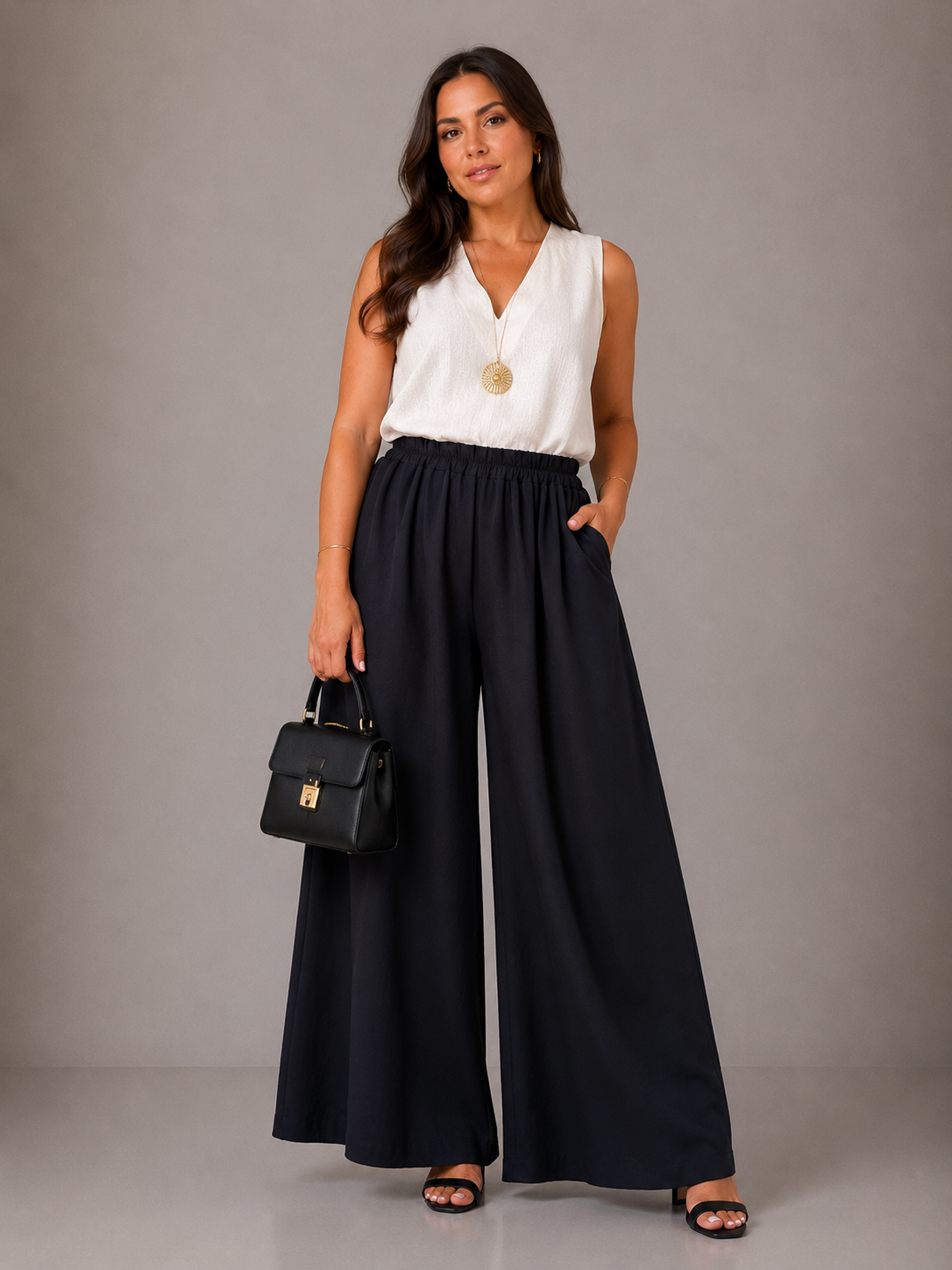 Pantaloni di Lino - Nero/Verde/Blu/Marrone/Beige