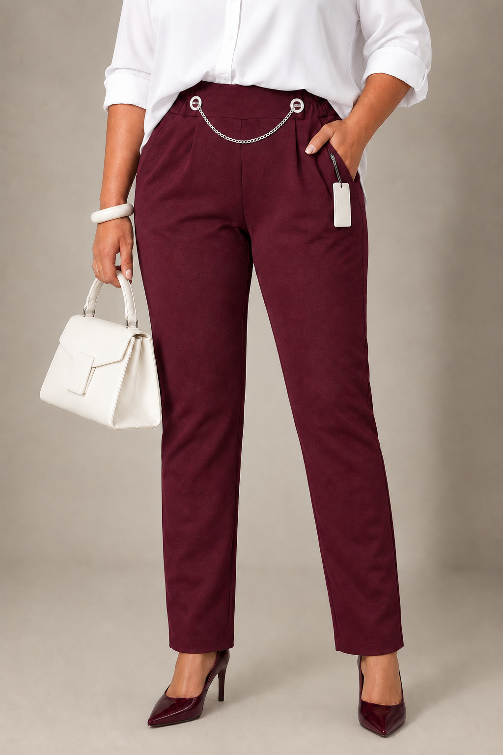Pantaloni elasticizzati - Marrone/Bordeaux/Nero/Verde