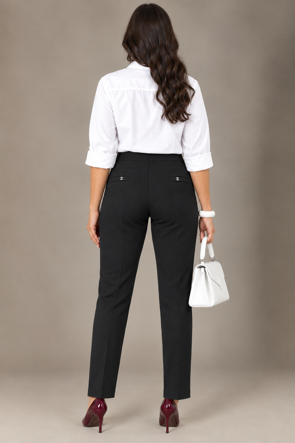 Pantaloni con Spille - Nero/Marrone