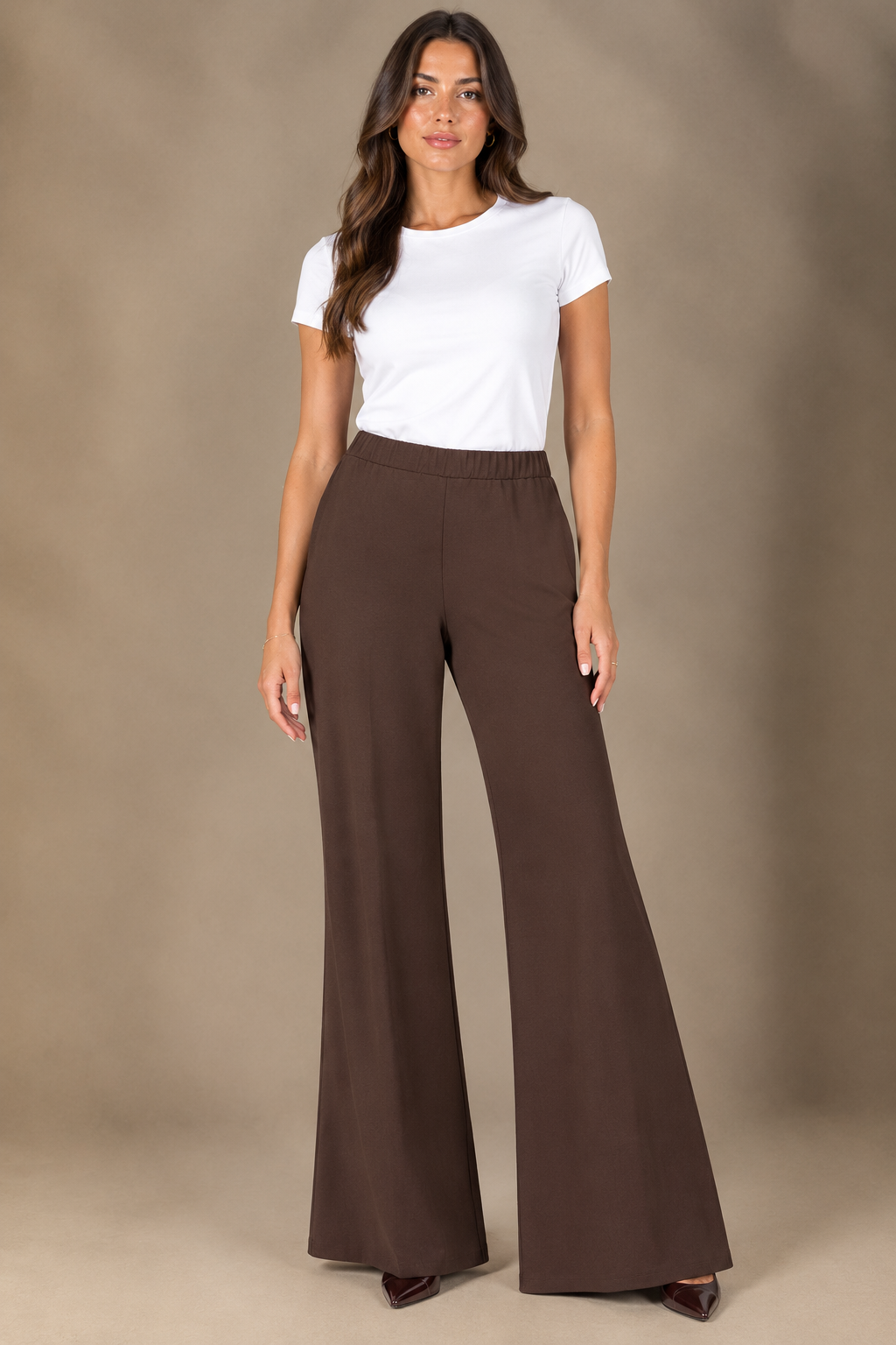 Pantaloni a Zampa - Blu/Nero/Bordeaux/Marrone