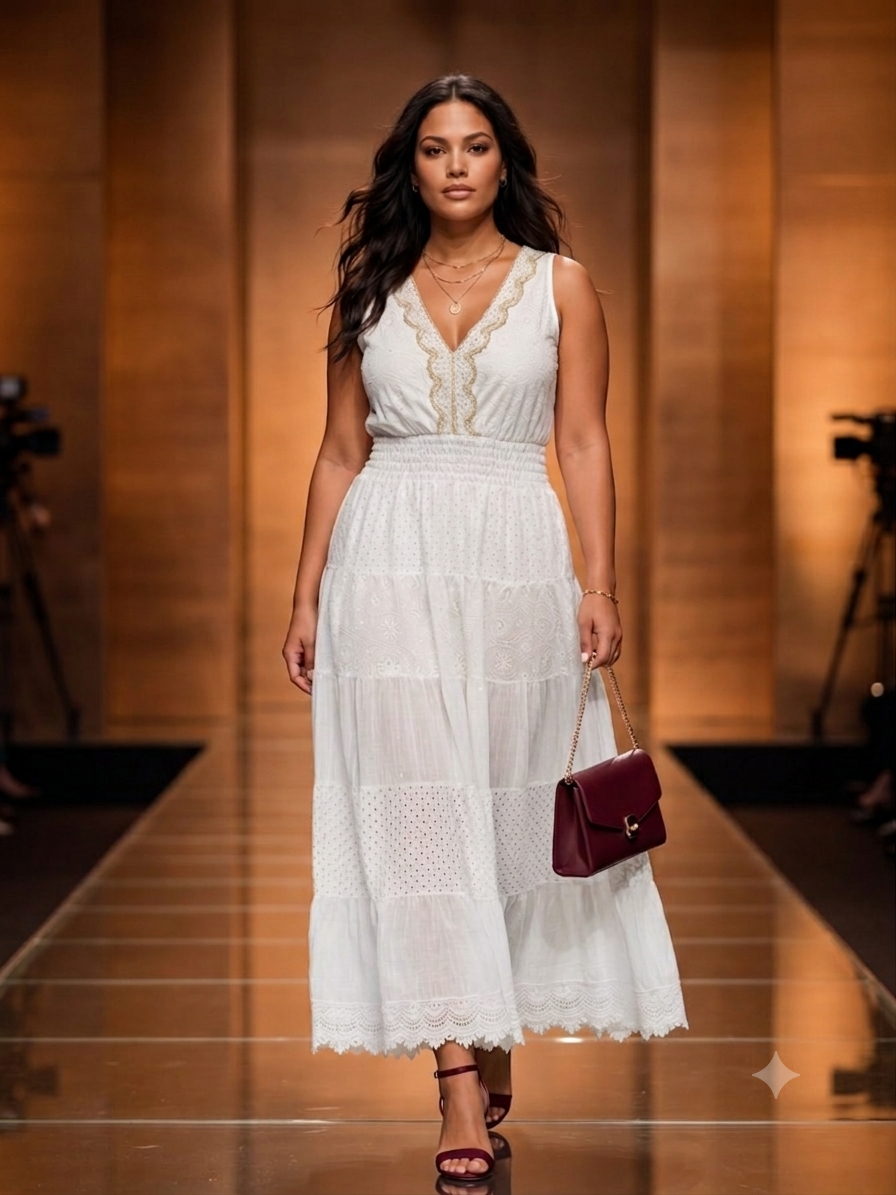 Vestito Lungo di Lino - Bianco