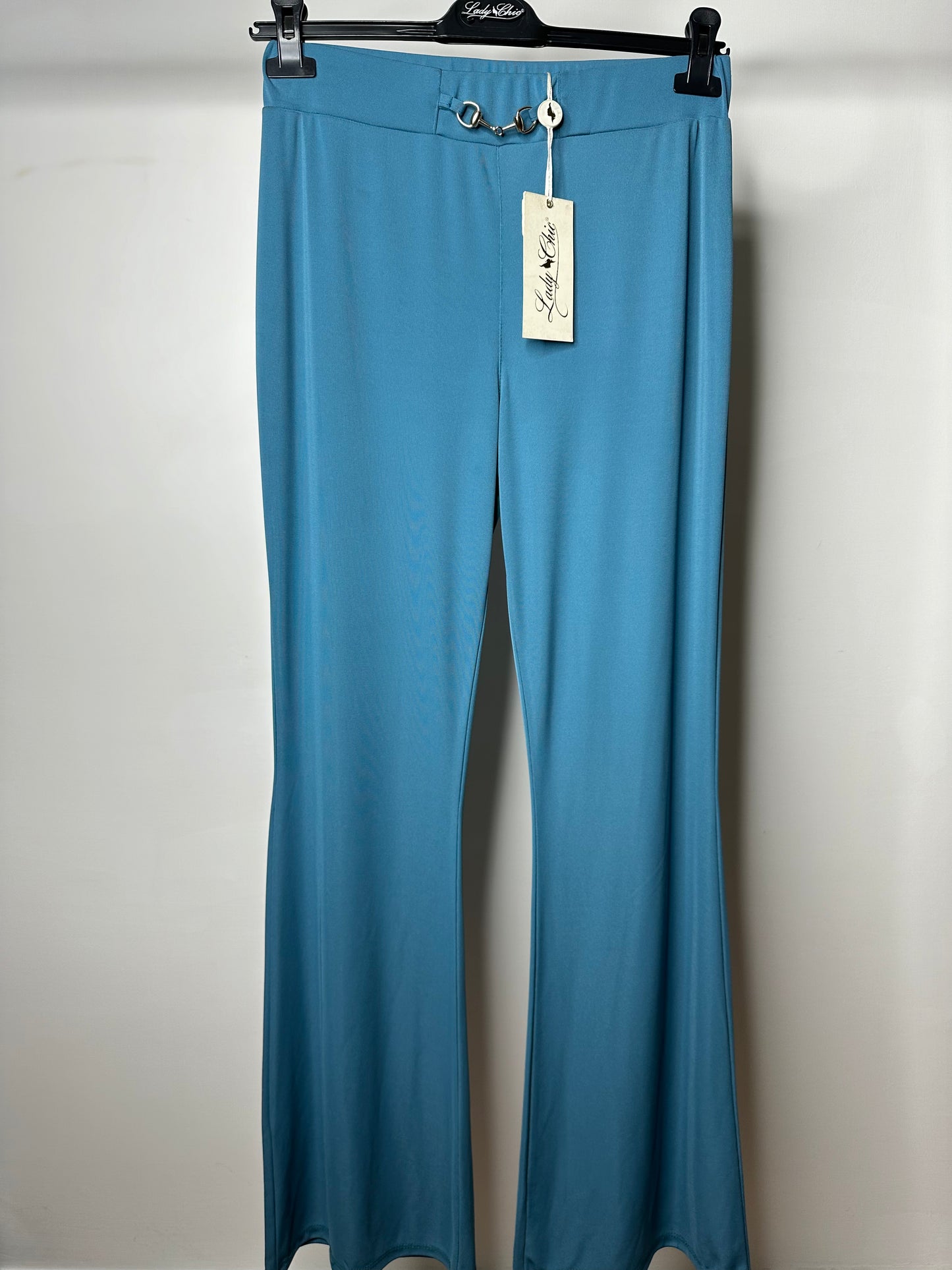 Pantaloni a Zampa, Lady Chic - Turchese