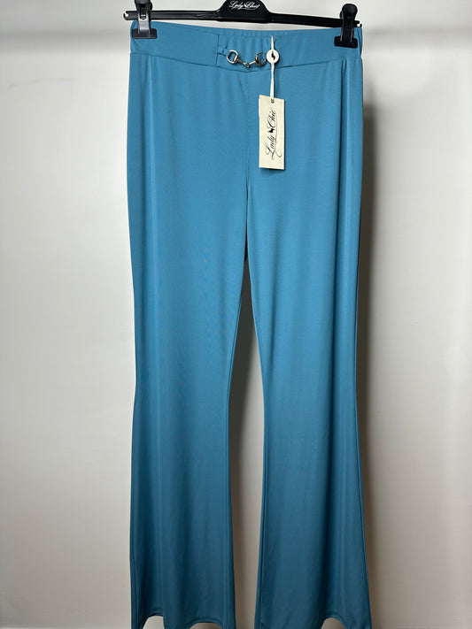 Pantaloni a Zampa, Lady Chic - Turchese