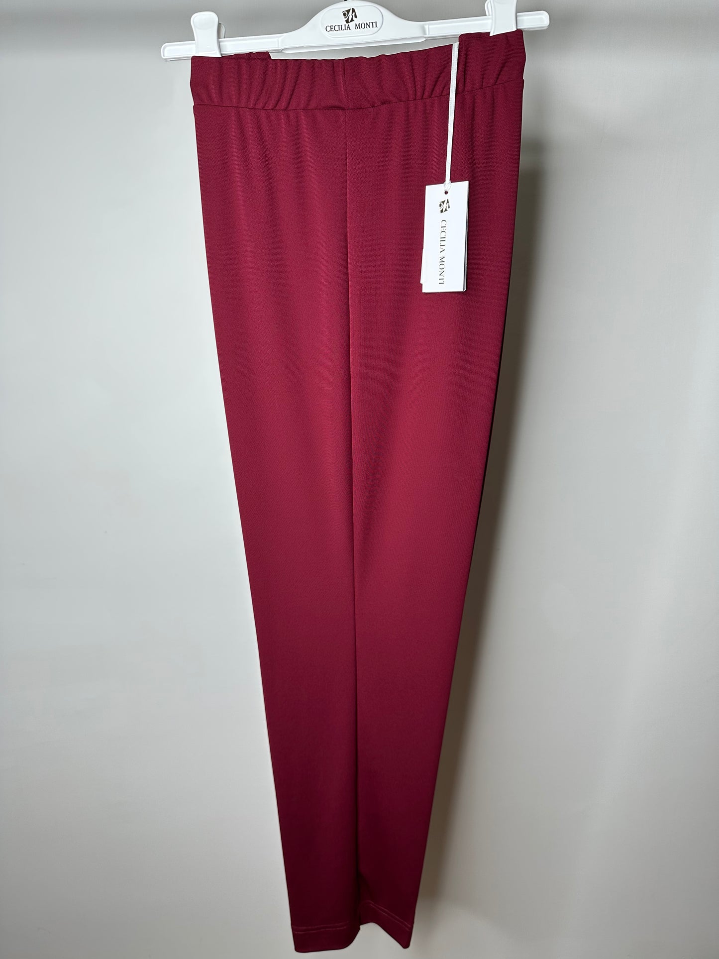 Pantaloni Punto Milano, Cecilia Monti - Verde/Bordeaux/Nero