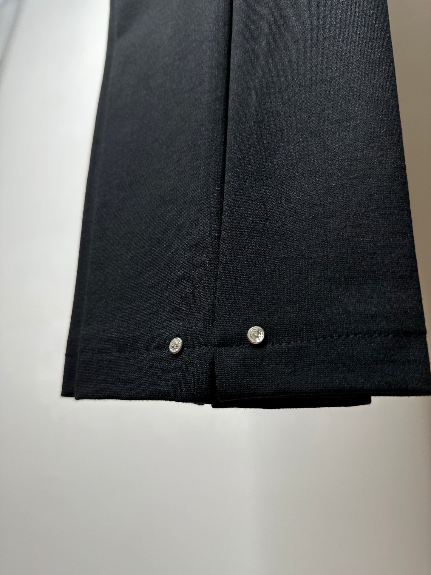 Pantaloni Punto Milano, con Punti Luce alla Caviglia, Ciliegina - Nero