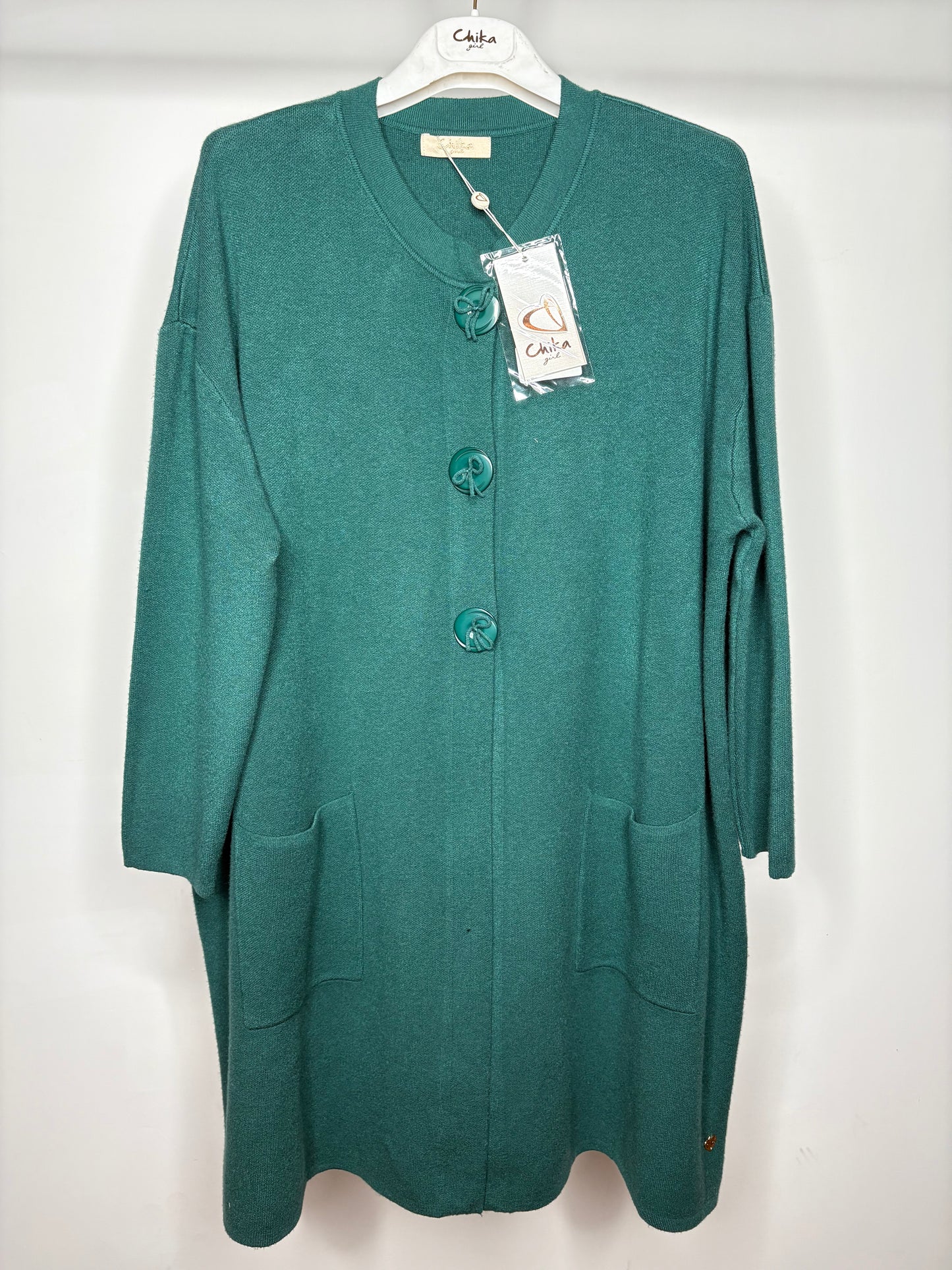 Cardigan con Tasche, Chika - Verde/Grigio/Nero/Blu