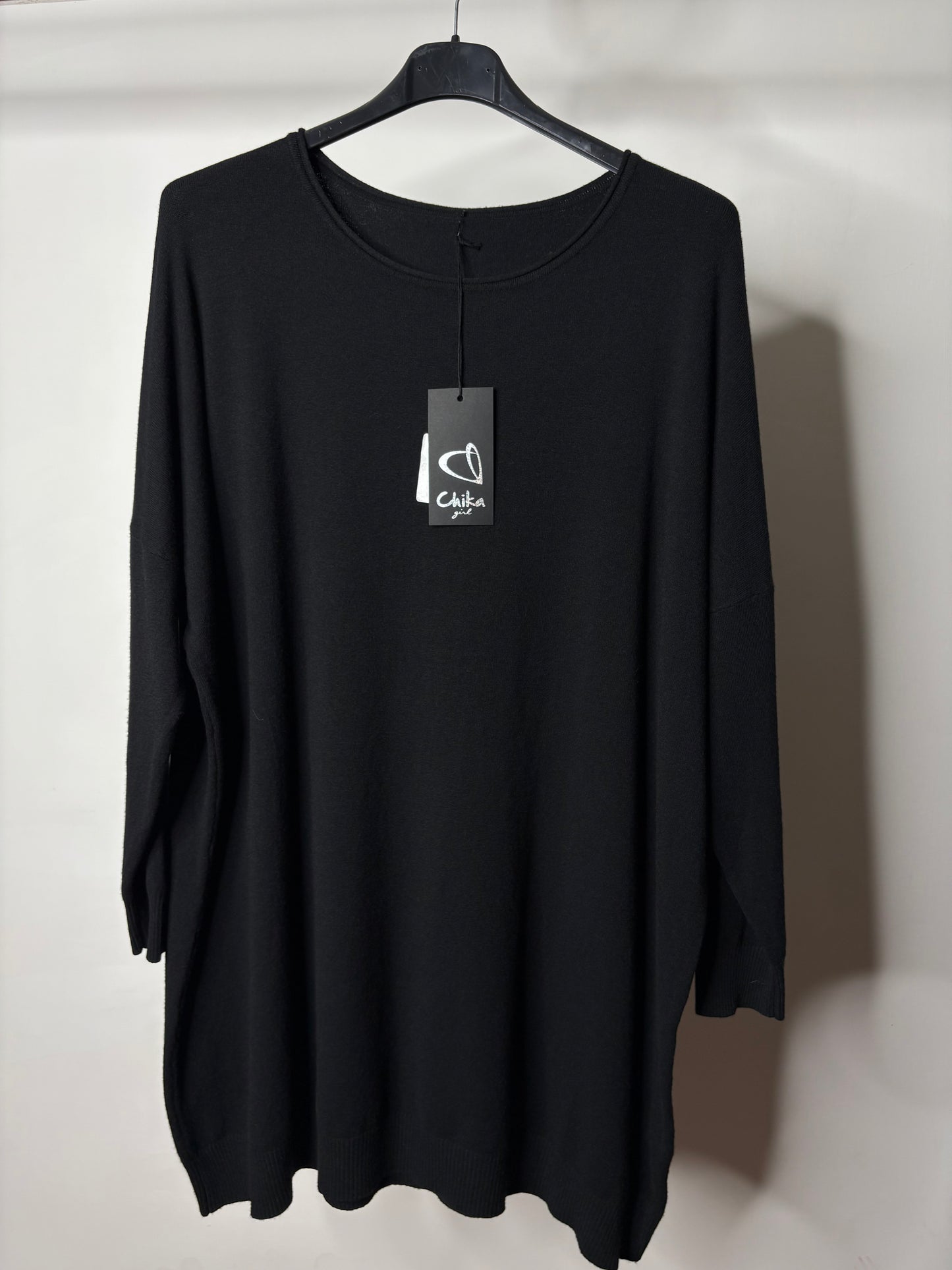 Maglia Over, Chika - Nero/Bordeaux/Beige