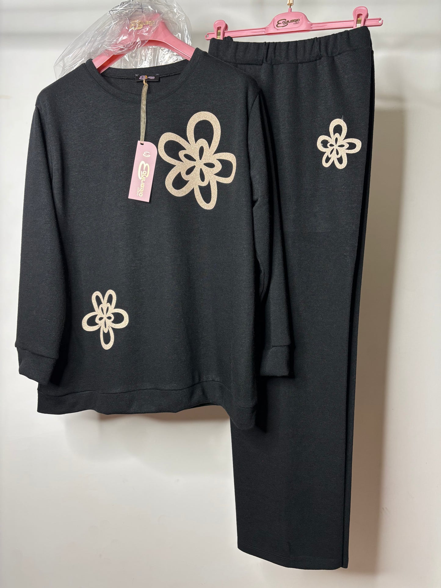 Completo Calibrato di Lana, Equilibrio -  Bordeaux/Nero/Fango