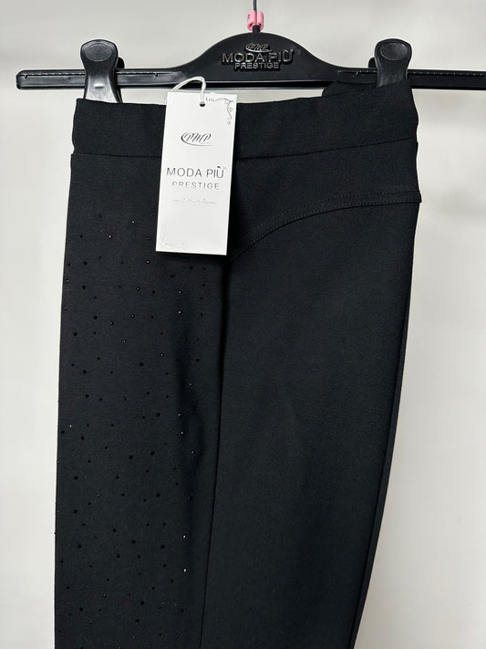 Pantaloni con Brillantini, Moda Più - Nero