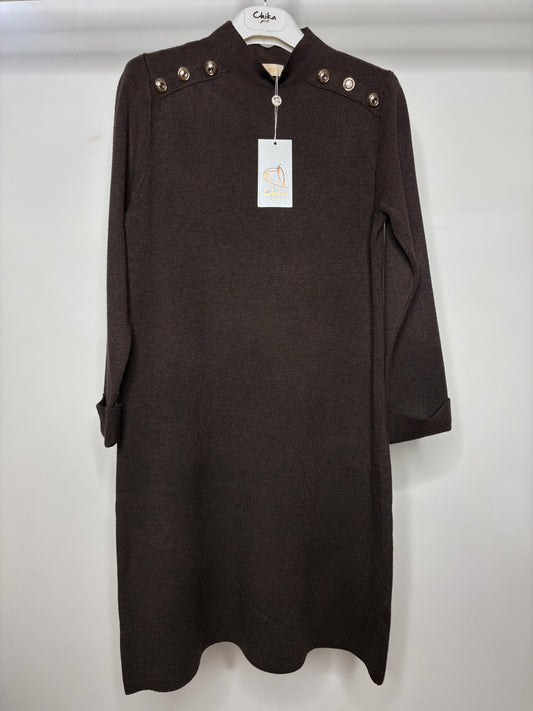 Vestito di Lana, Chika - Fango/Nero/Beige