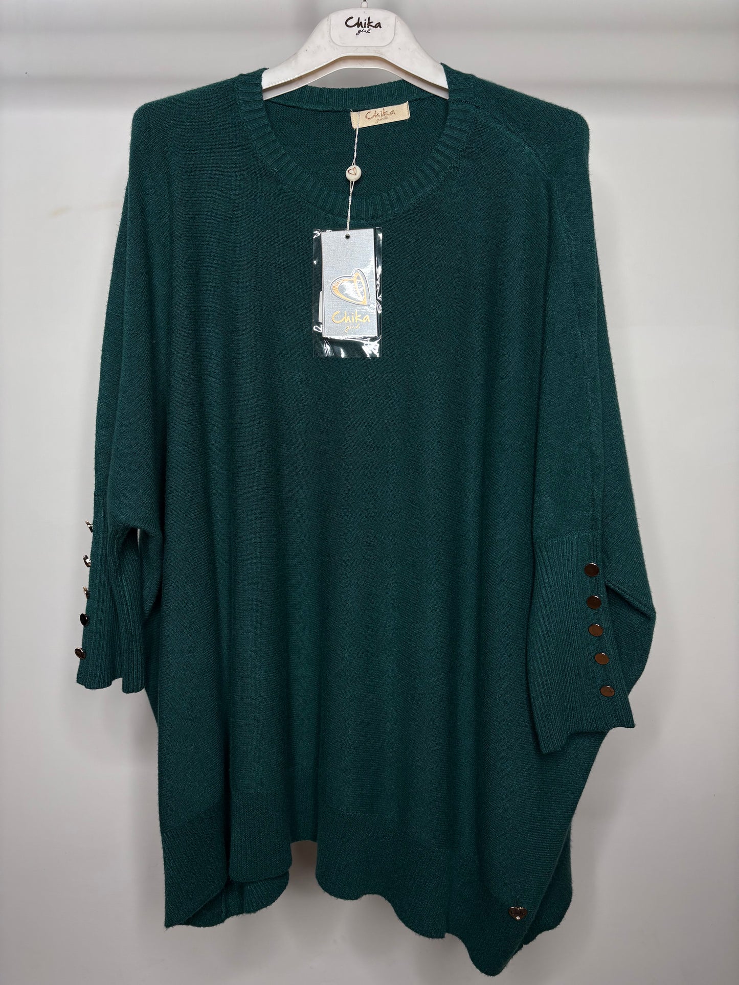 Maglia con Bottoncini su Maniche, Chika - 5 Colori