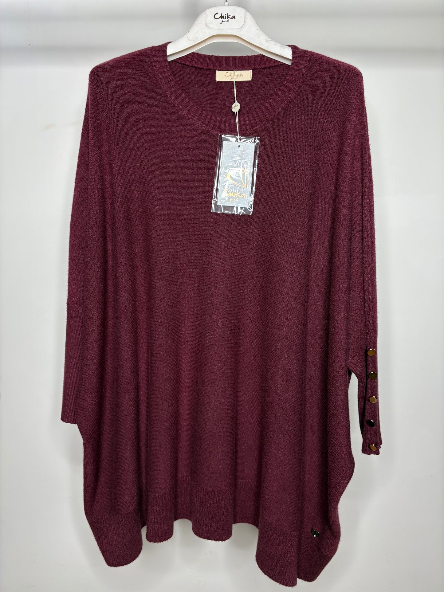 Maglia con Bottoncini su Maniche, Chika - 5 Colori