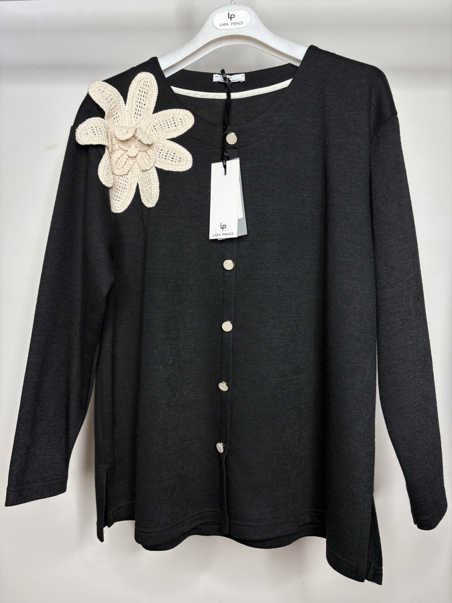 Maglia con Bottoni, Lara Prince - Nero/Fango