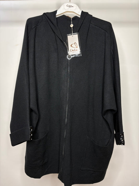 Montgomery con Cappuccio e Cerniera, Chika - Nero