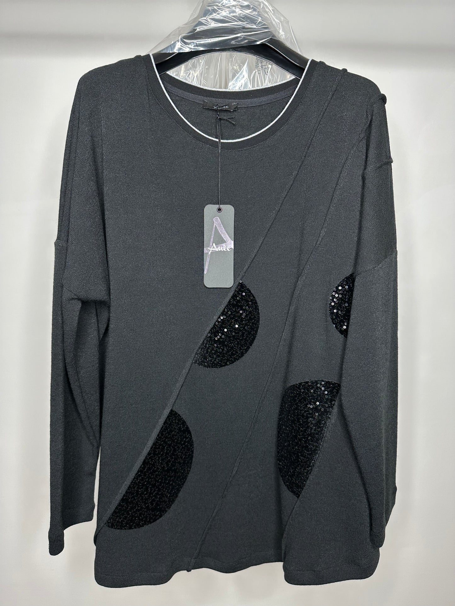 Maglia con Paillettes, Anèe - Nero