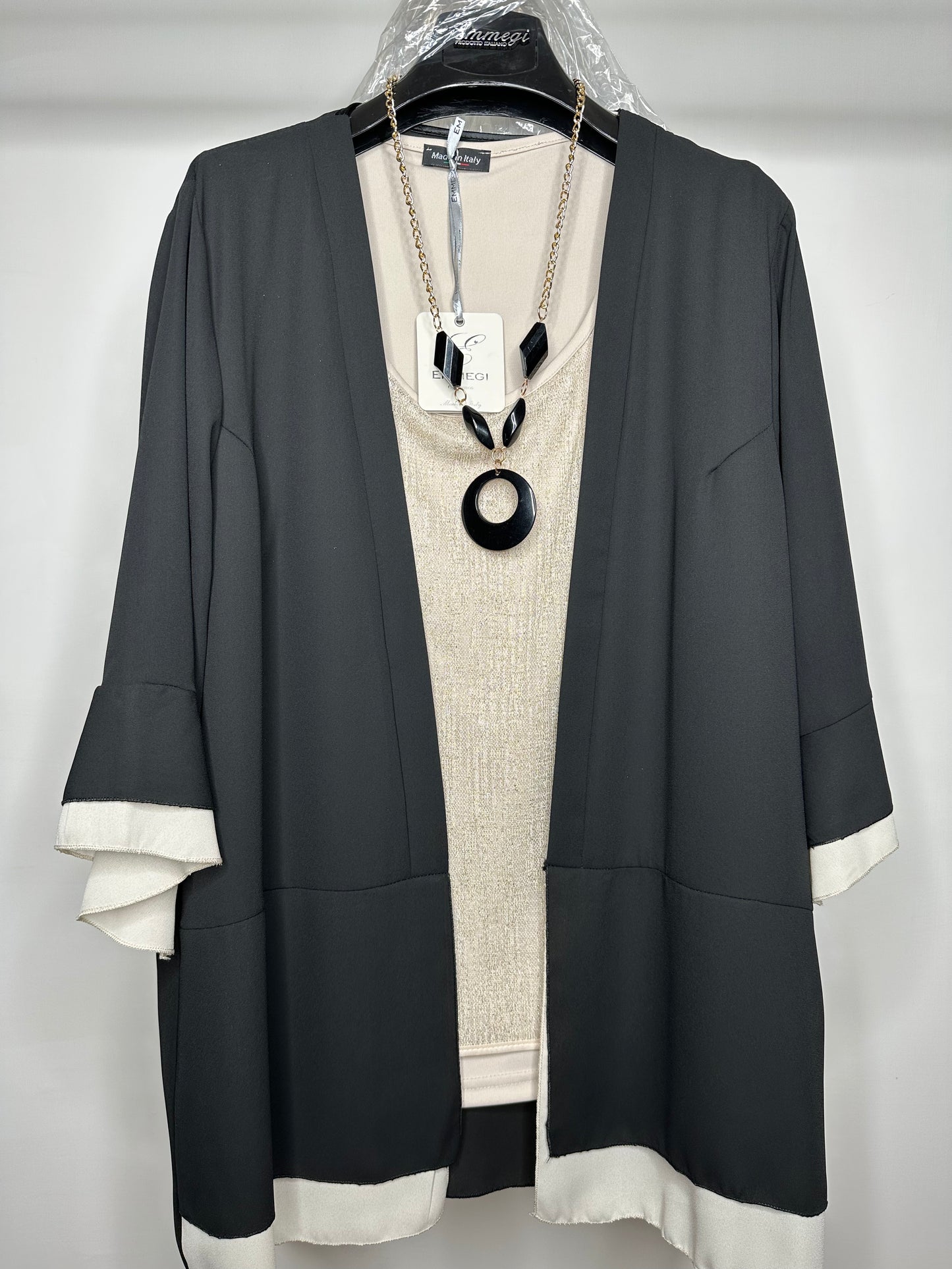 Twinset con Collana, Emmegi - Nero e Oro
