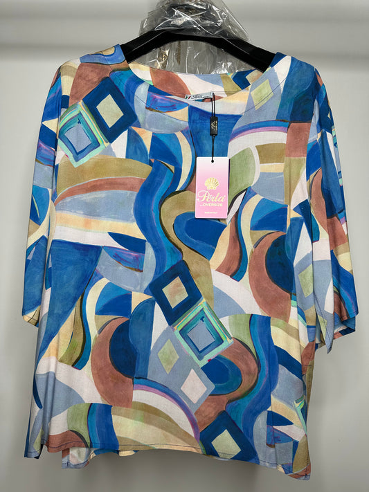 Maglia Fantasia, Perla - Blu