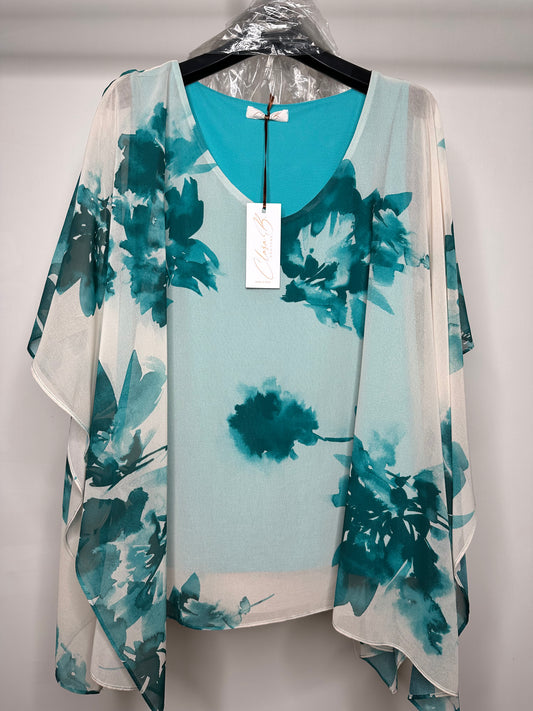 Casacca Calibrata in Georgette, Clara Baroni - Tiffany