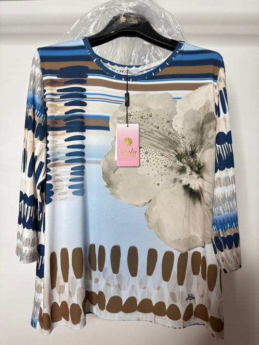 Maglia Fantasia, Perla - Blu