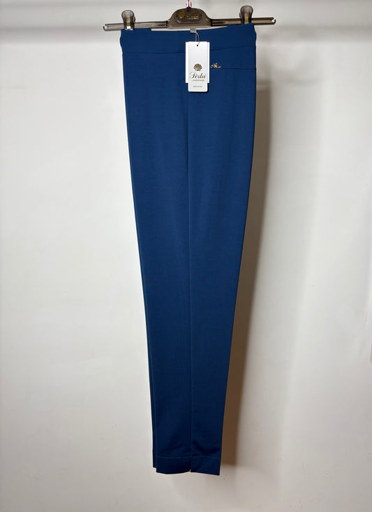 Pantaloni con Placchetta, Perla - Blu