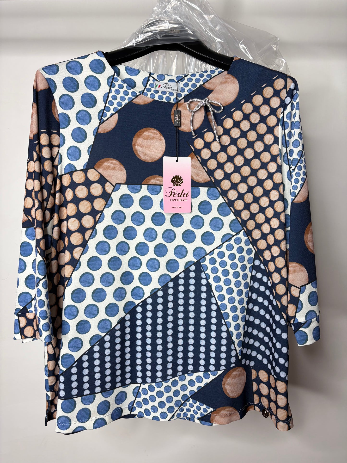 Maglia Calibrata, Perla - Blu