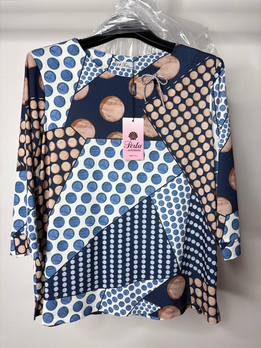 Maglia Calibrata, Perla - Blu