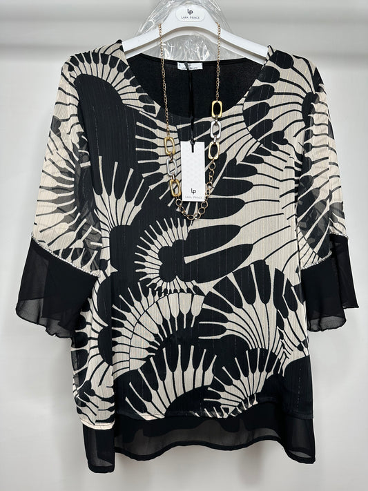 Casacca Calibrata con Collana, Lara Prince - Nero