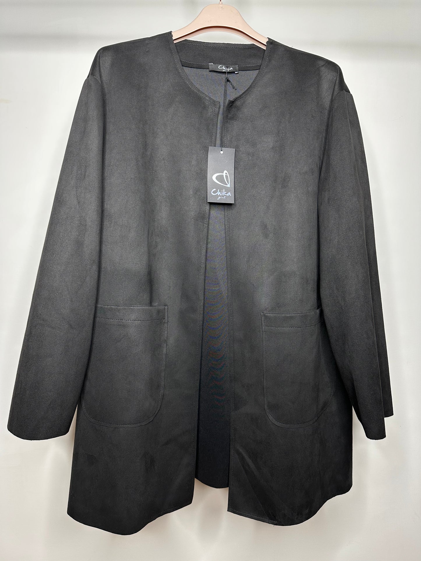 Giacca Aperta in Dainetto, Chika - Marrone/Nero/Beige