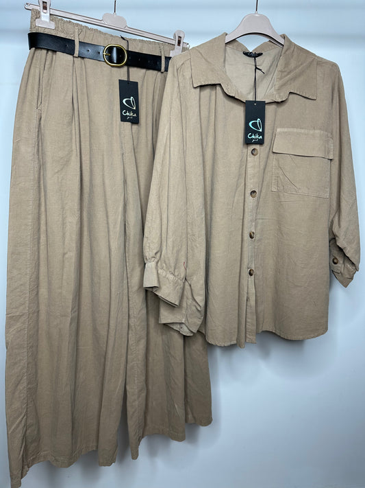 Completo con Pantaloni, Chika - Beige/Marrone/Nero
