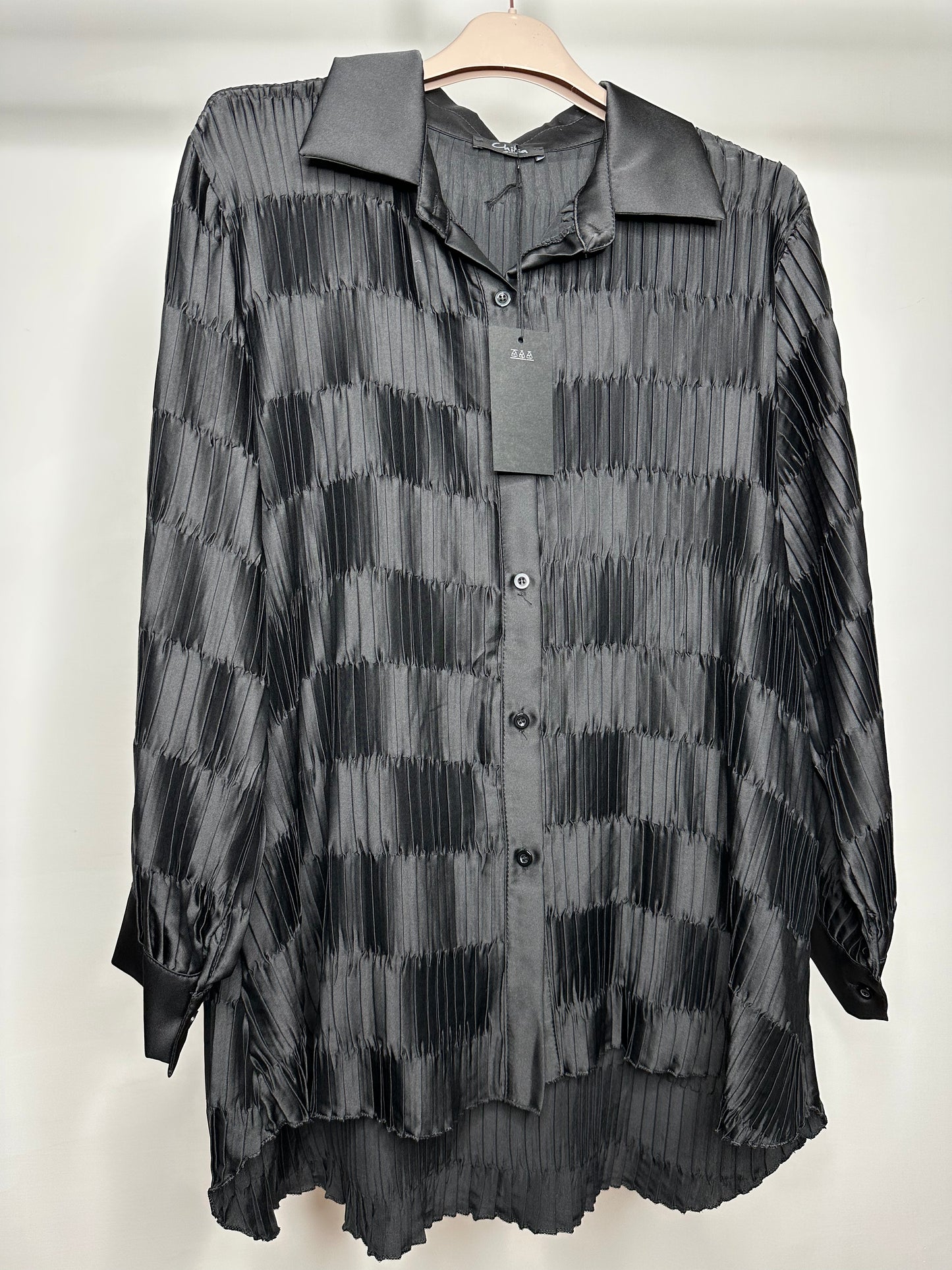 Camicia Plissettata, Chika - Marrone/Nero/Panna