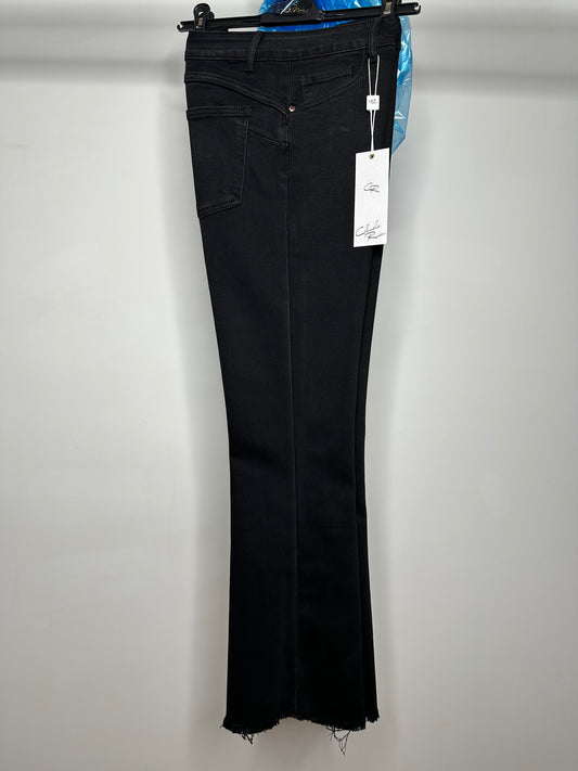 Jeans a Zampa Sfrangiato, Claudia Ricci - Nero
