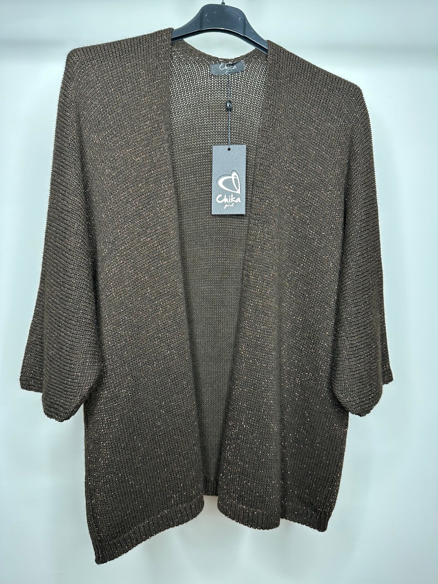 Maglia Aperta di Lurex, Chika - Bordeaux/Nero/Marrone/Beige