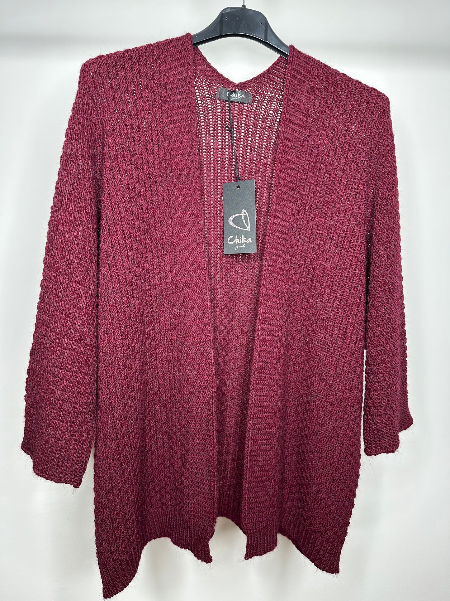 Maglia Aperta, Chika - Nero/Bordeaux/Marrone/Panna