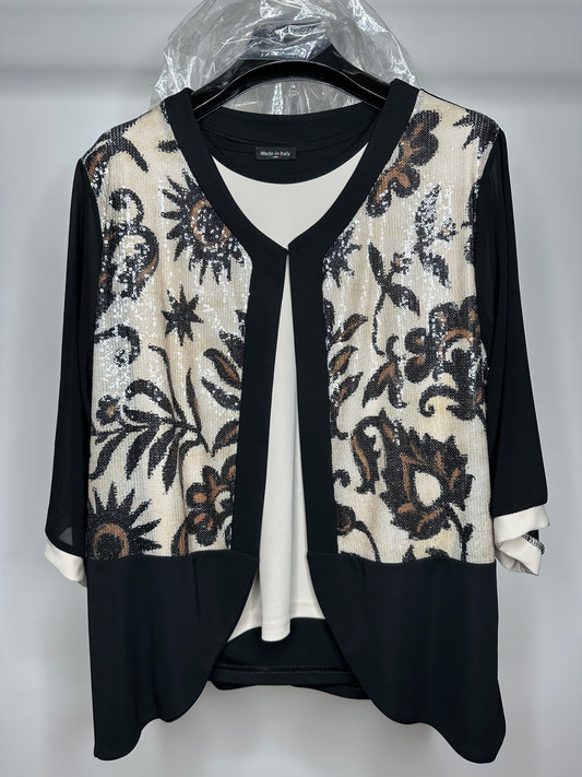Twinset con Lurex, Emmegi - Nero