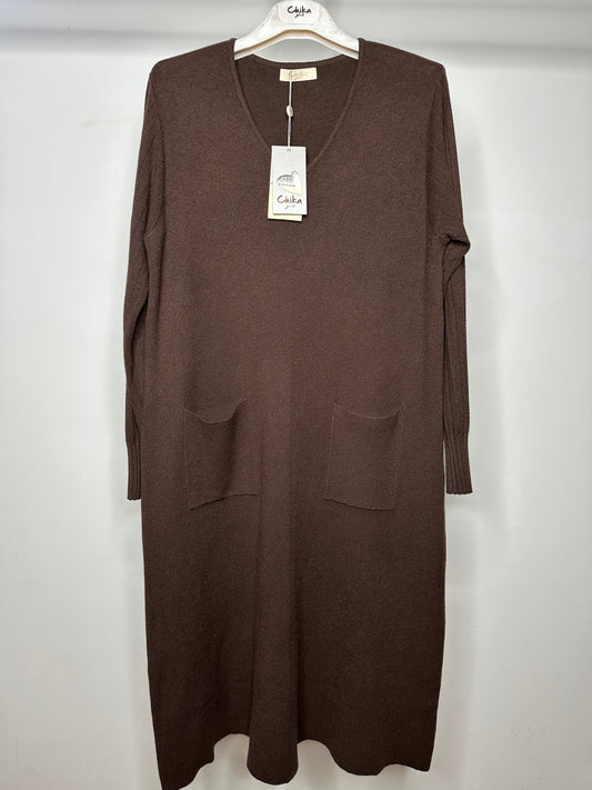 Vestito Lungo, Chika - Marrone