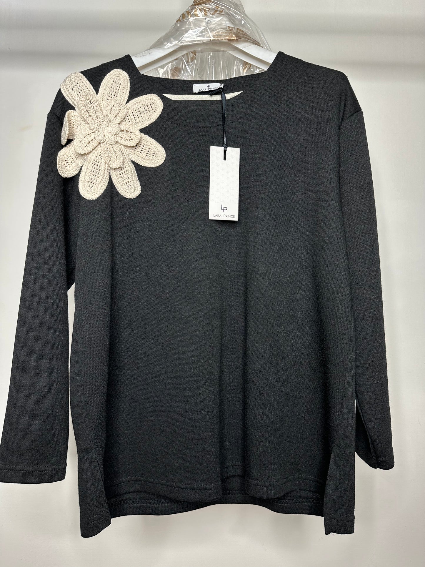 Maglia a Fiore, Lara Prince - Fango/Nero